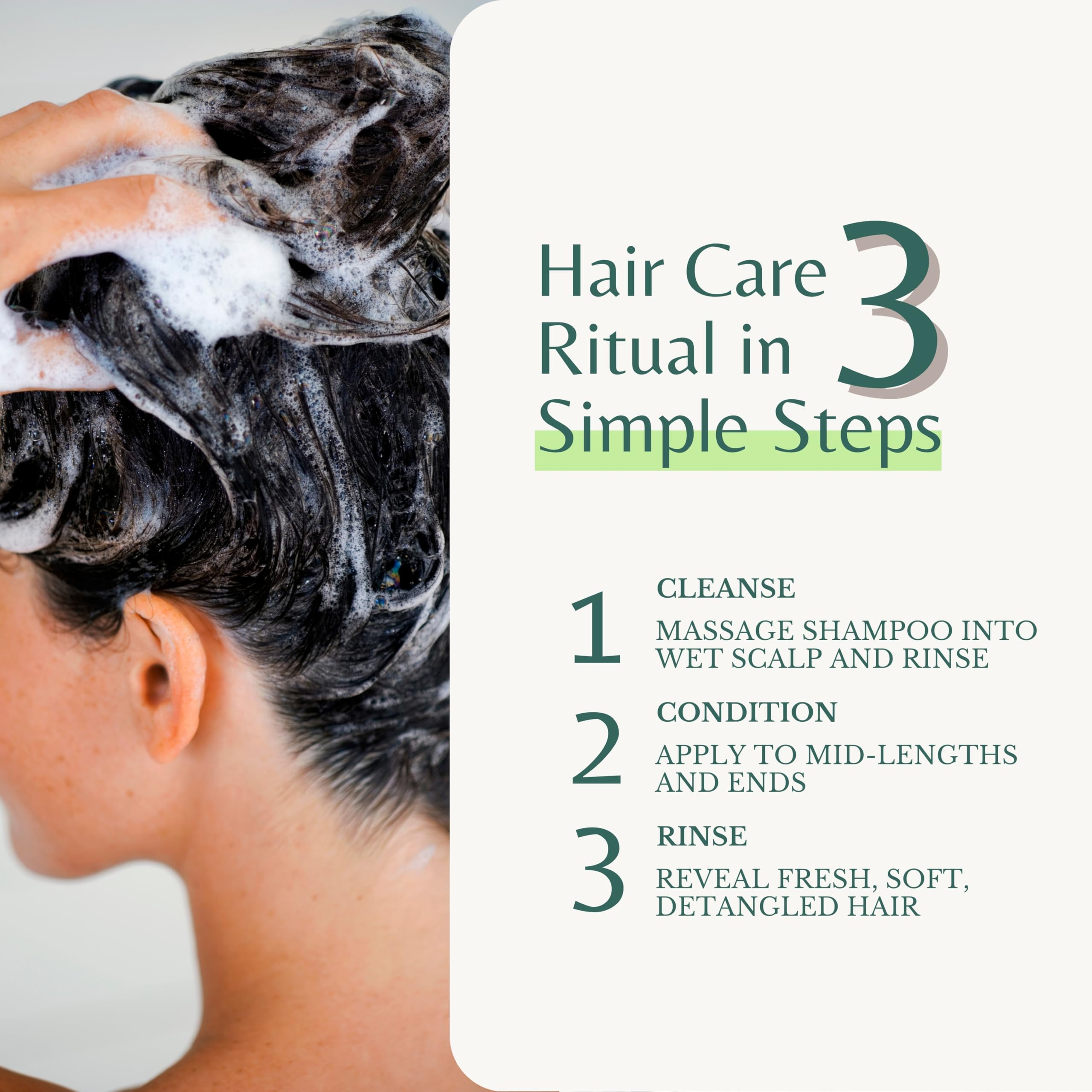 EDENIKA BOTANICALS peppermint shampoo ingredients close-up with castor oil and biotin