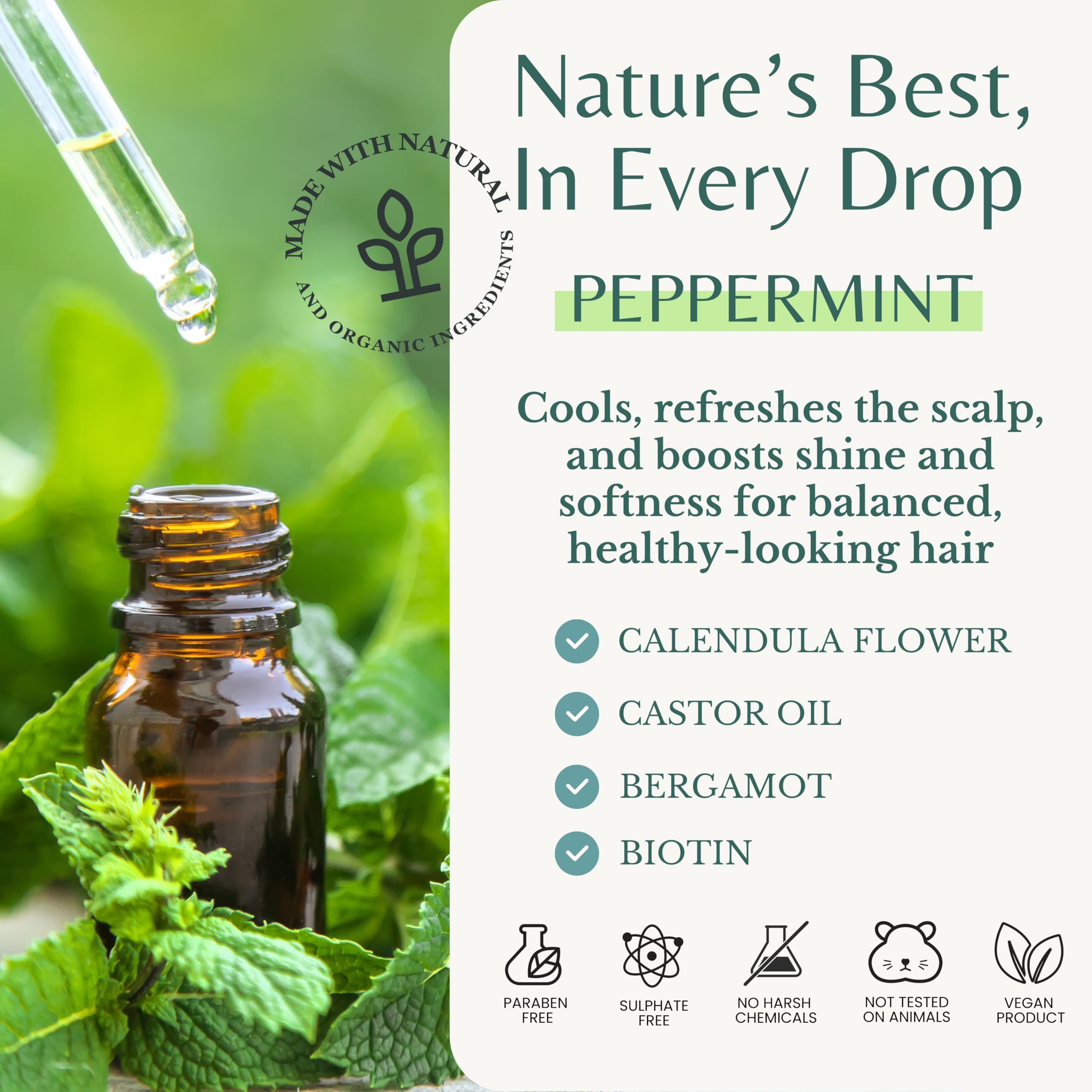 EDENIKA BOTANICALS peppermint shampoo pump shot shows easy application