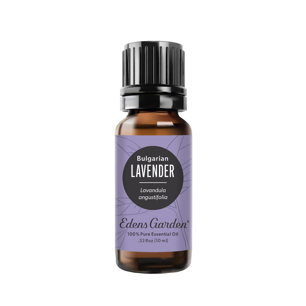 Edens Garden Lavender Bulgarian oil bottle with dropper promotes easy relaxation.