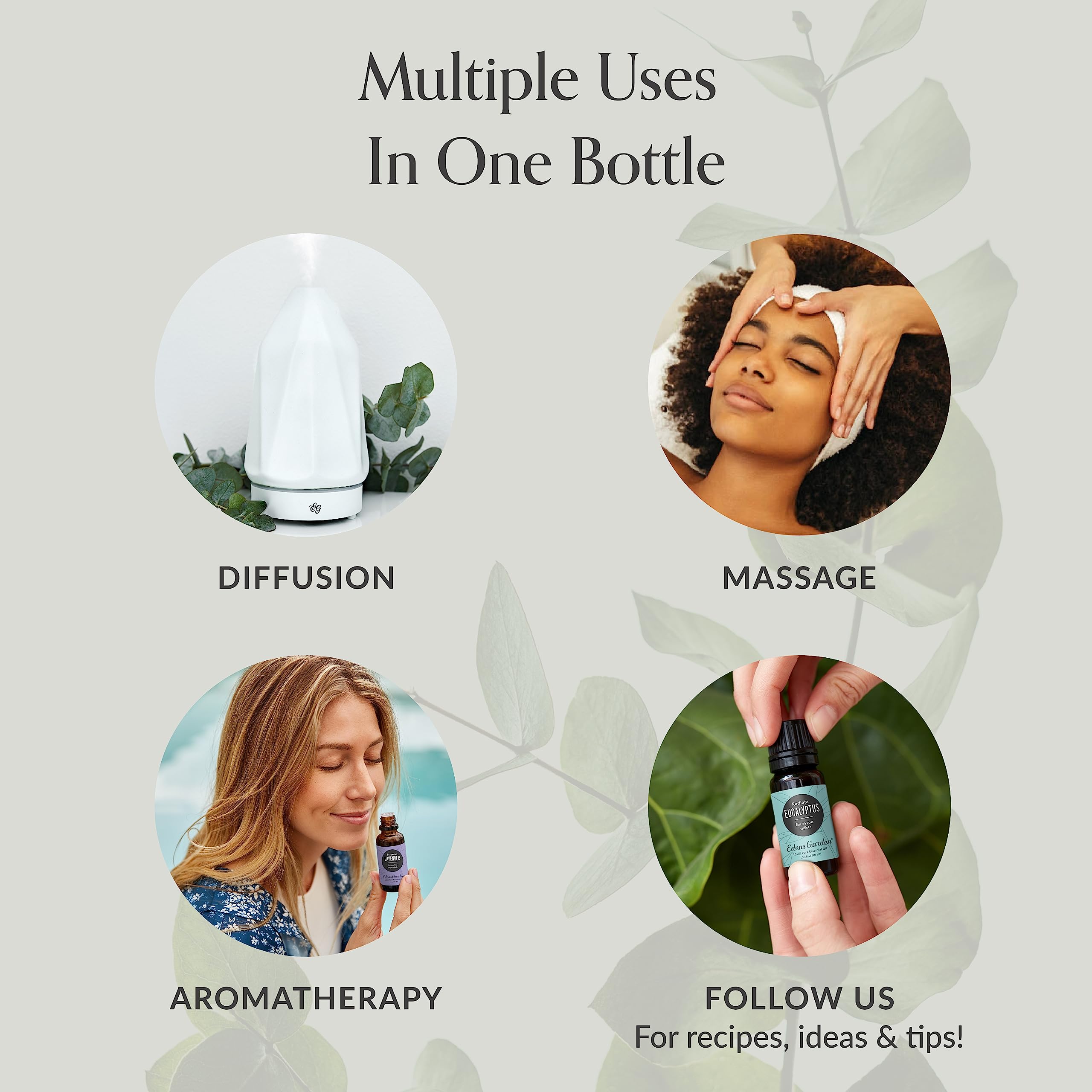 Herbal blend with eucalyptus and lavender enhances scent profile.