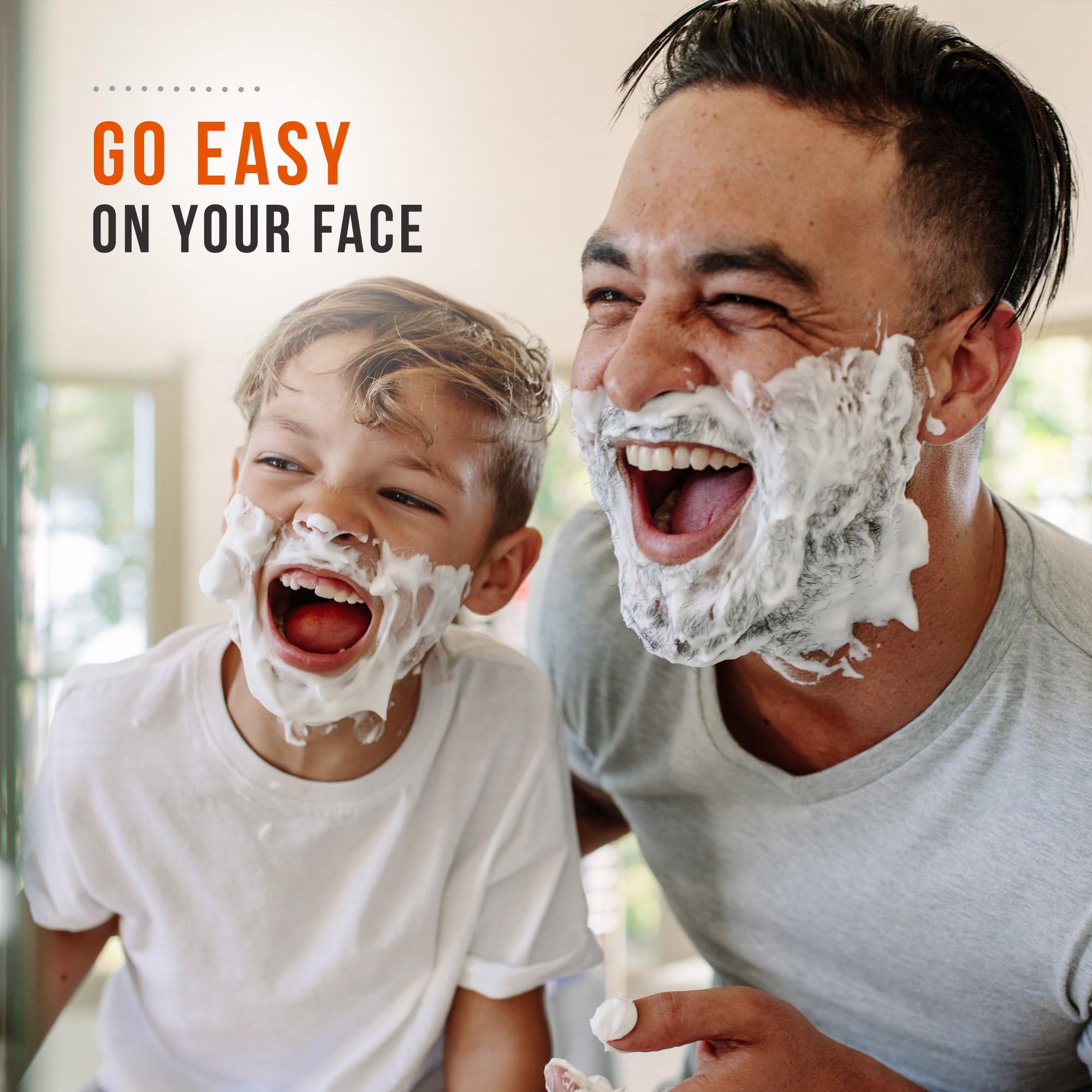 Post-shave scene with Edge gel, leaving skin feeling cool and refreshed.