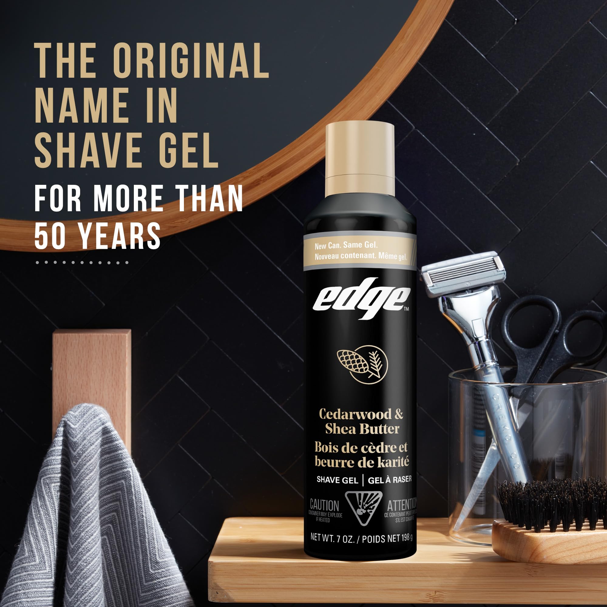 Three-pack on bathroom shelf ready for daily or travel-ready shaves