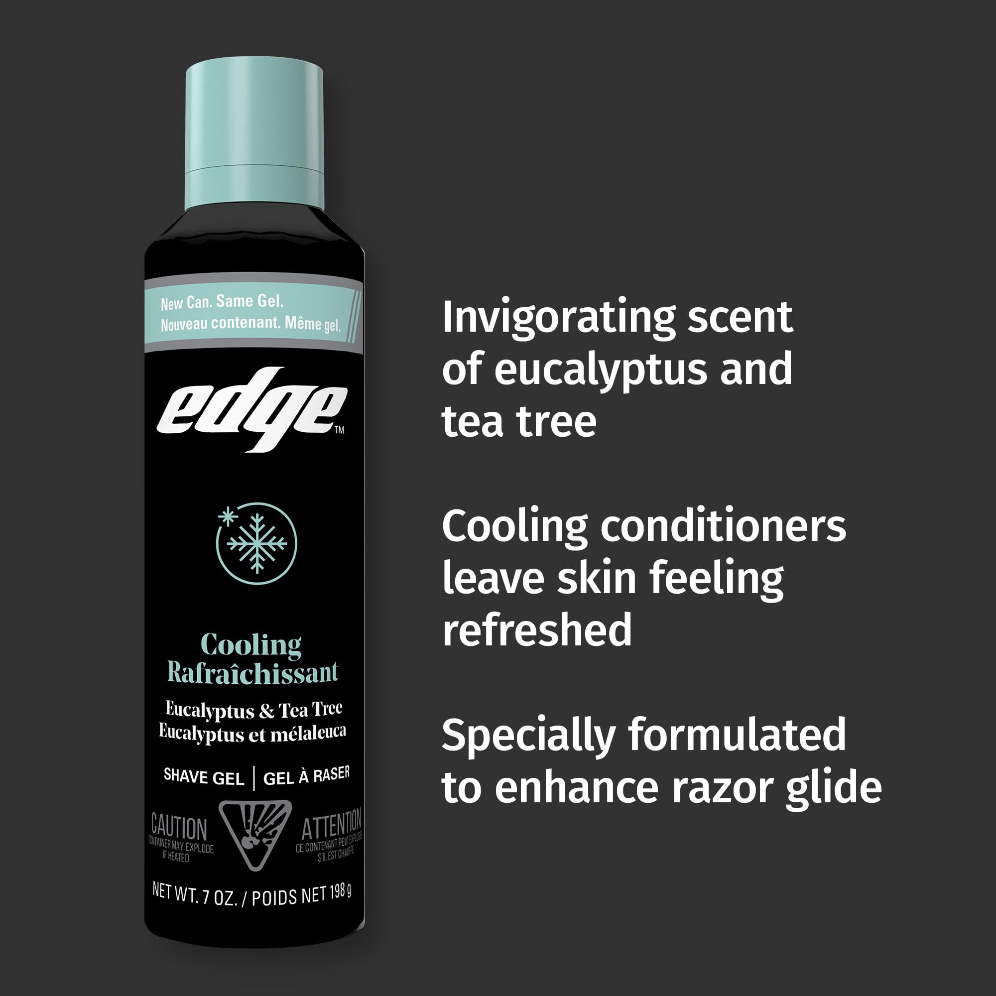 Edge Shave Gel 3-pack packaging for convenient grooming setup