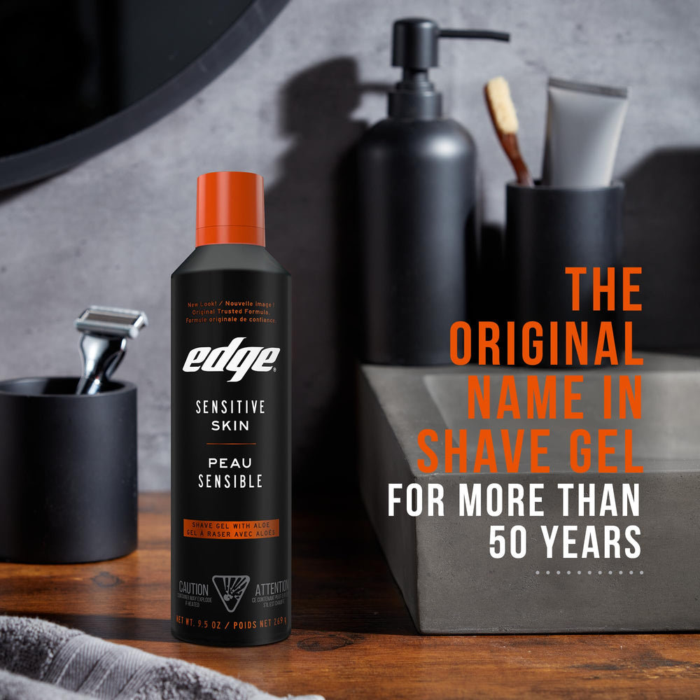 Edge Shaving Gel enhances razor glide for a smoother shave