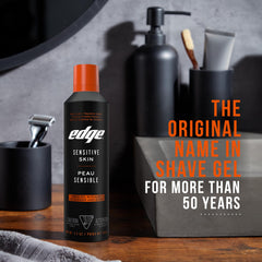 Edge Shaving Gel enhances razor glide for a smoother shave