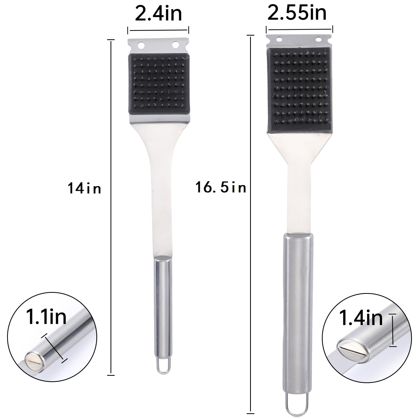 Edgnb 2-pack grill brush 14-inch for versatile cleaning on various grills