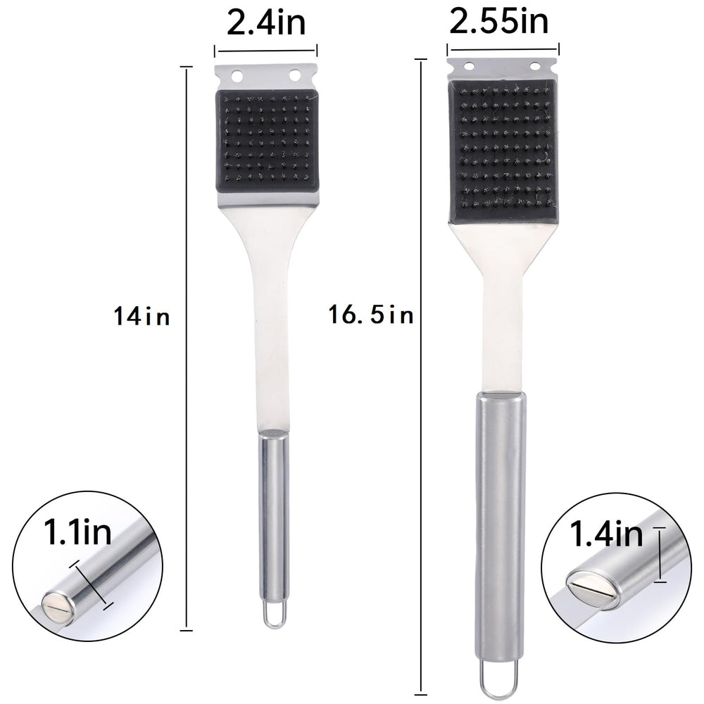 Edgnb 2-pack grill brush 14-inch for versatile cleaning on various grills