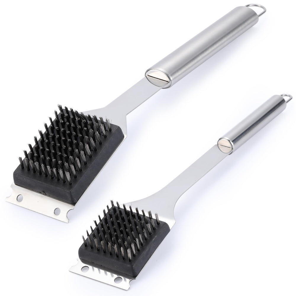 Edgnb 2-pack grill brush 16.5-inch with scraper for fast, thorough grill cleaning