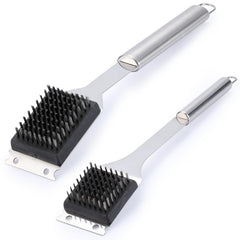 Edgnb 2-pack grill brush 16.5-inch with scraper for fast, thorough grill cleaning