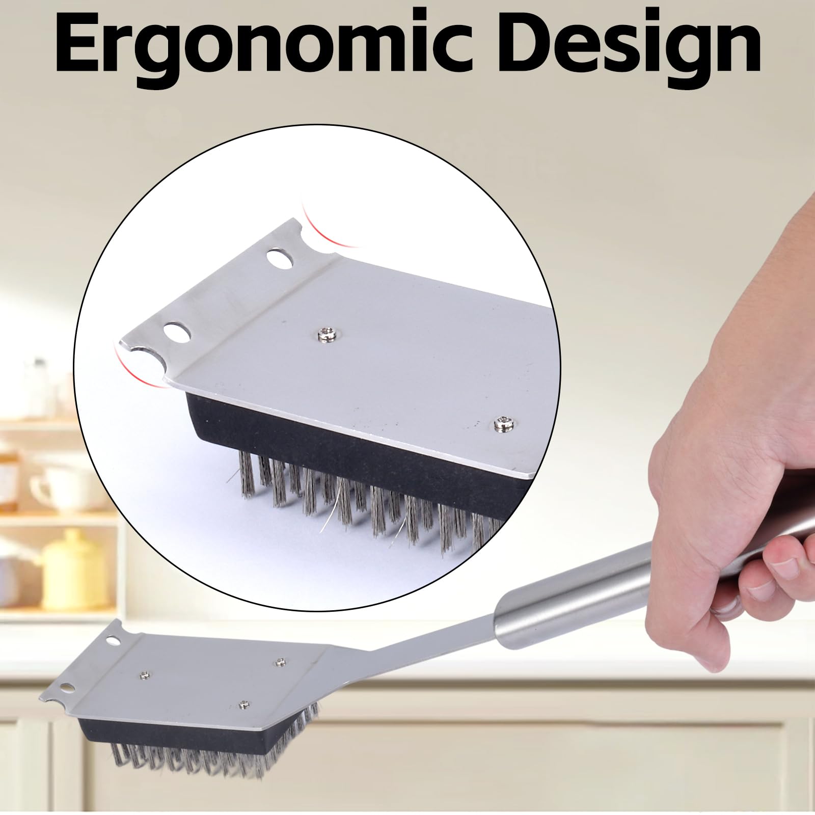 Edgnb stainless steel bristles provide safe, durable grill cleaning results