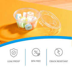 EDI leakproof lid cups keep sauces and dips secure during travel