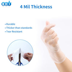 EDI latex-free vinyl gloves protect sensitive skin during tasks