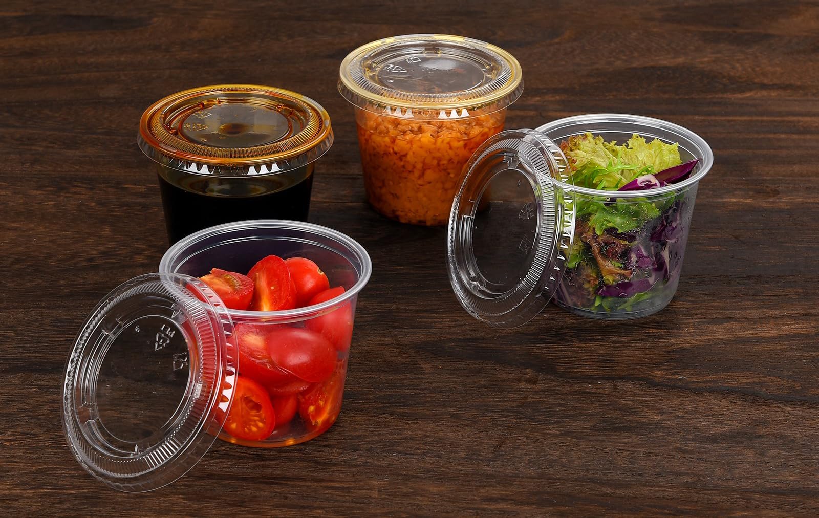 EDI transparent cups to simplify ingredient checks and organization.