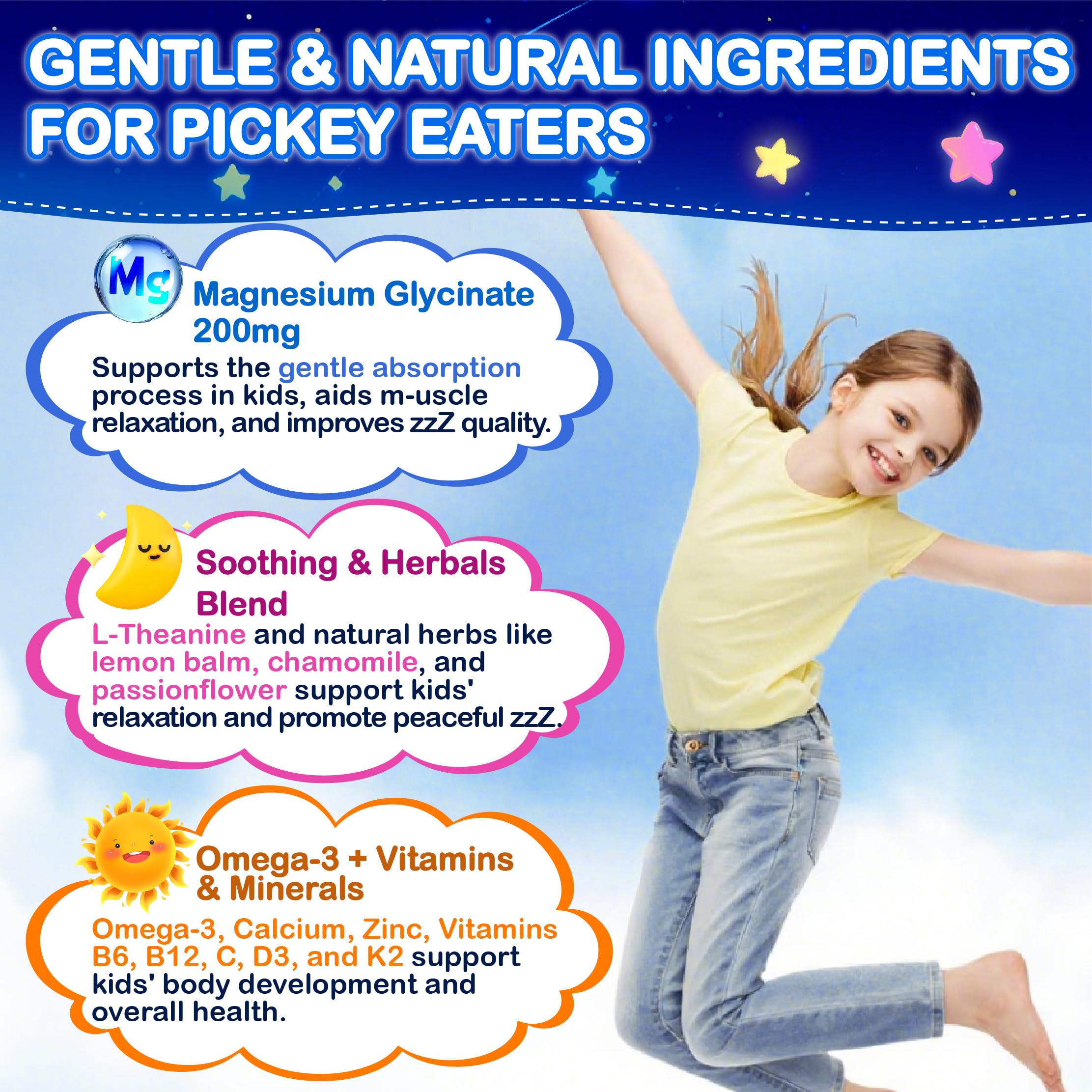Edmmyliy Kids Magnesium Gummies berry-flavor closeup highlights chewable texture.