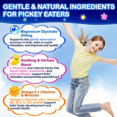 Edmmyliy Kids Magnesium Gummies berry-flavor closeup highlights chewable texture.