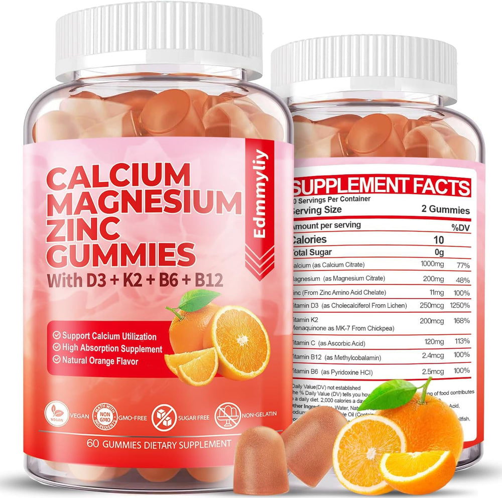 Edmmyliy sugar-free gummy bottle for daily bone support and convenience.
