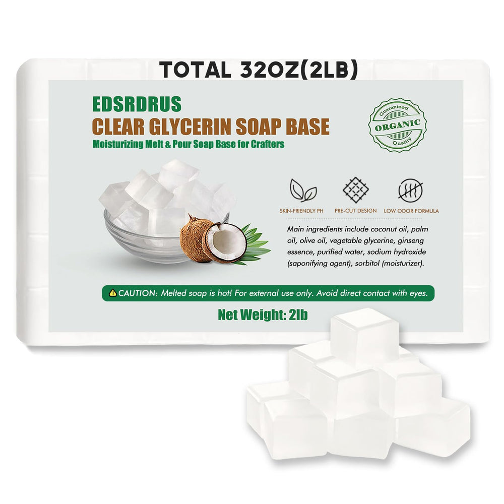 EDSRDRUS unscented glycerin soap base cubes ready for precise portioning and crafting