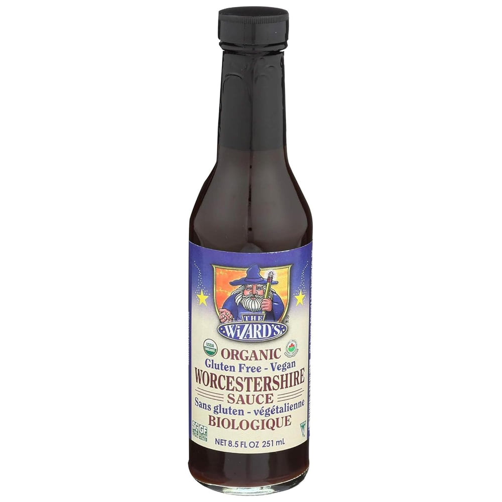 Edward and Sons The Wizard's Sauce bottle front showing vegan, gluten-free flavor.