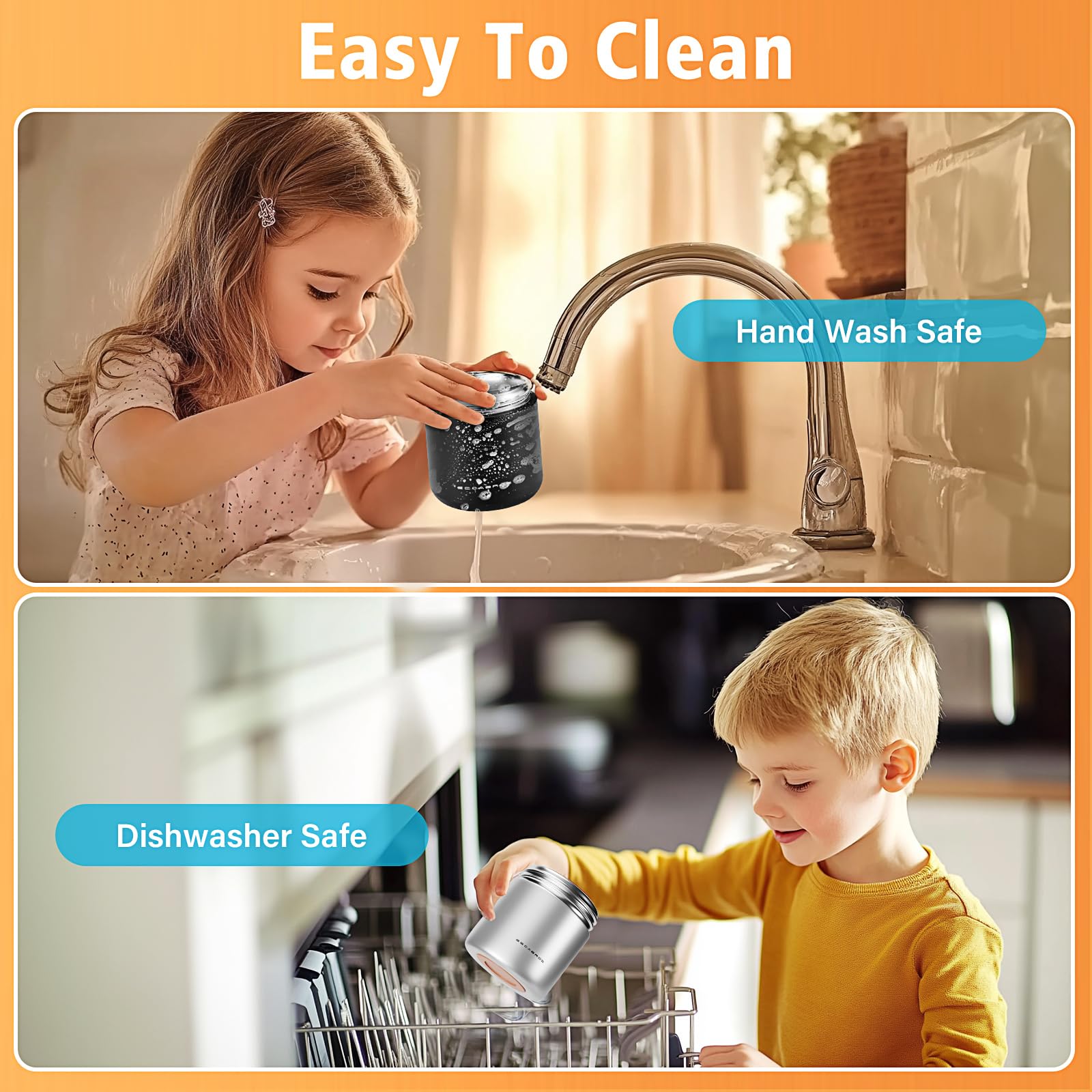 eedabros Kids Thermo with built-in spoon for on-the-go meals.