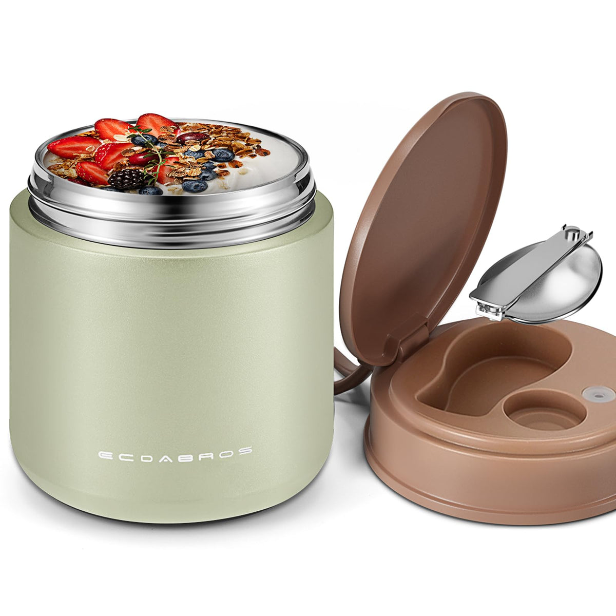eedabros Kids Thermo lid with secure seal for spill-free lunches.
