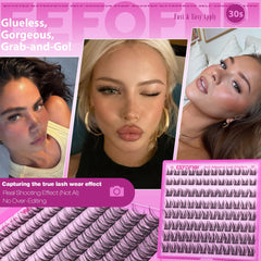 Eefofnn anti-lift lash band keeps clusters secure from morning to evening.