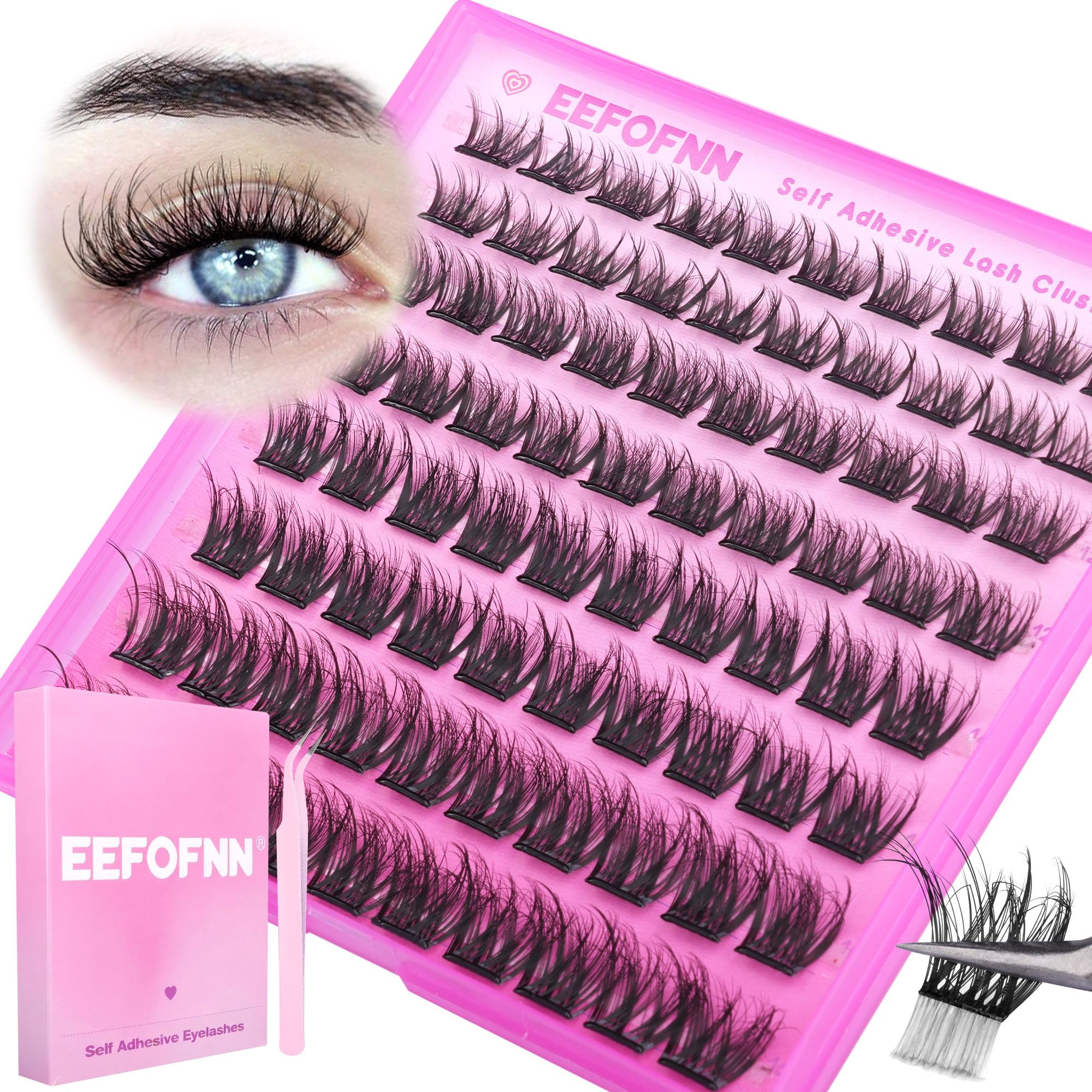 Ultra-thin band blends with natural lashes for a seamless look.