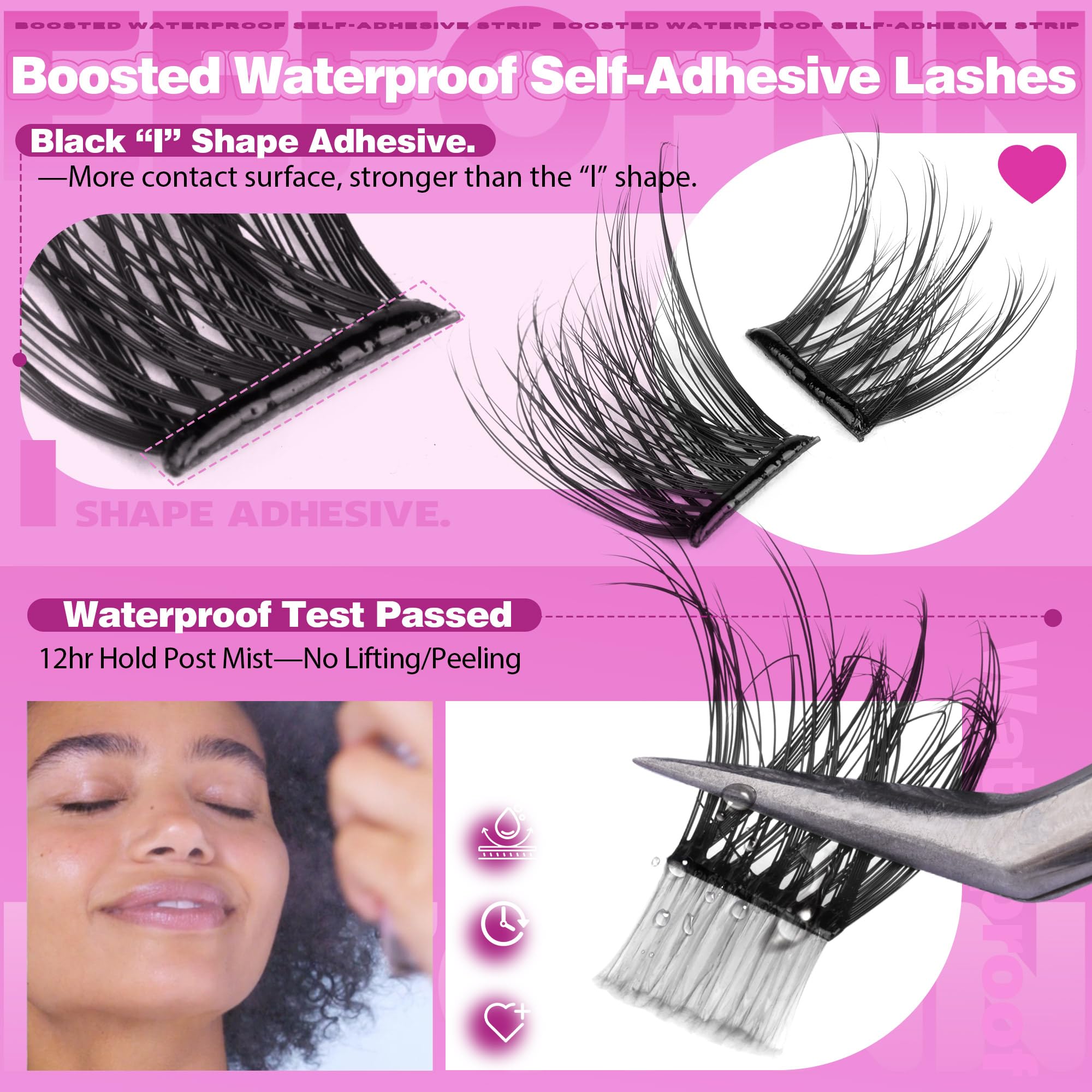 No glue needed with Eefofnn lash clusters for on-the-go touch-ups.