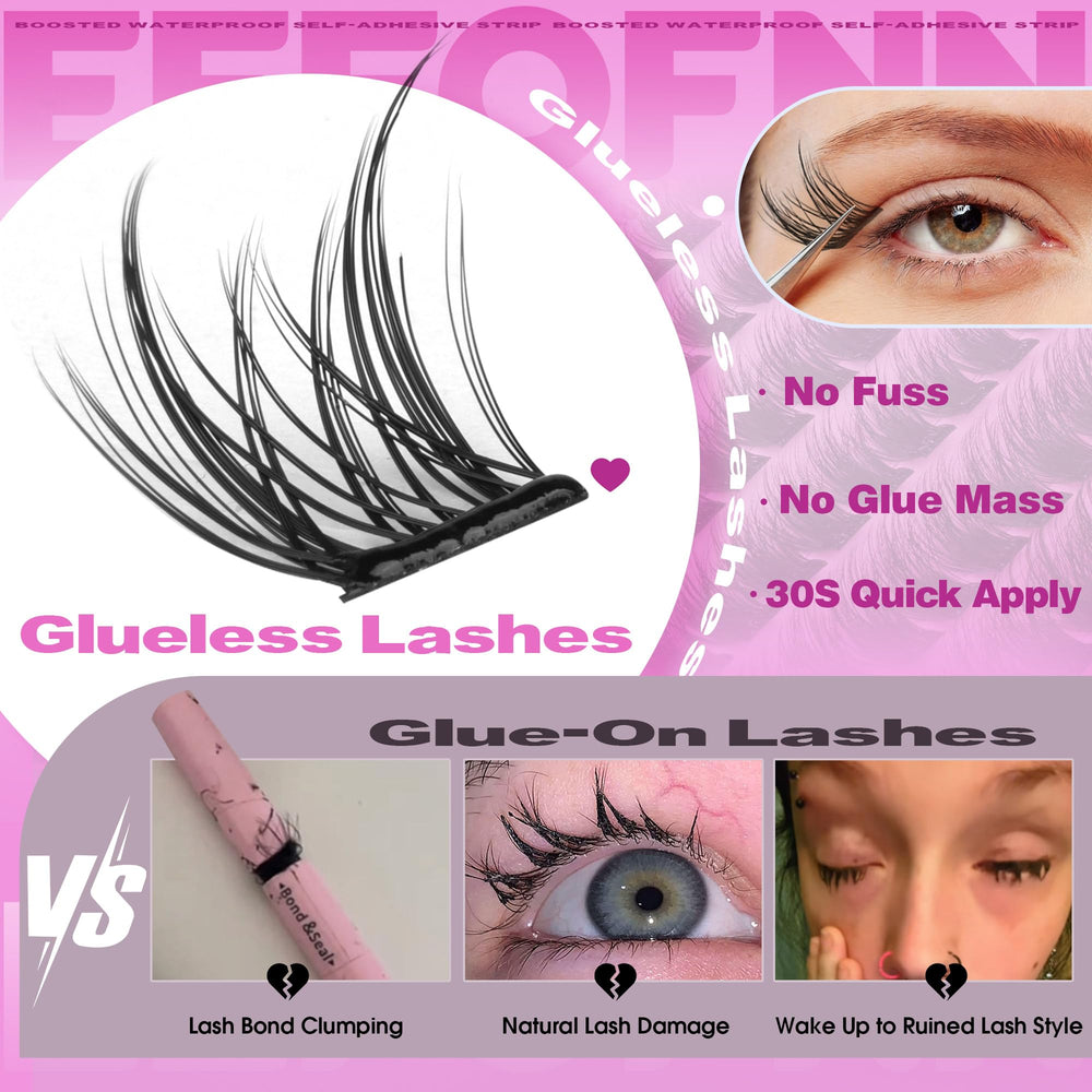 Eefofnn no-prick press-on lashes stay comfortable for sensitive eyes.