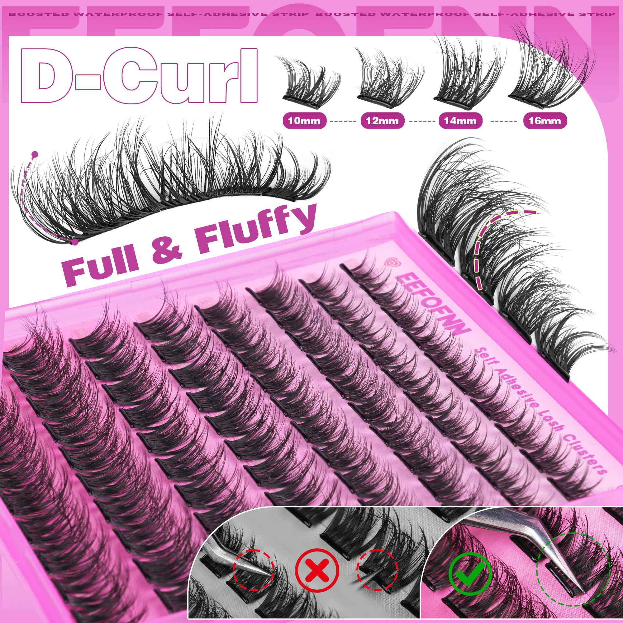 D curl 10-16mm shape adds lift without clumping.