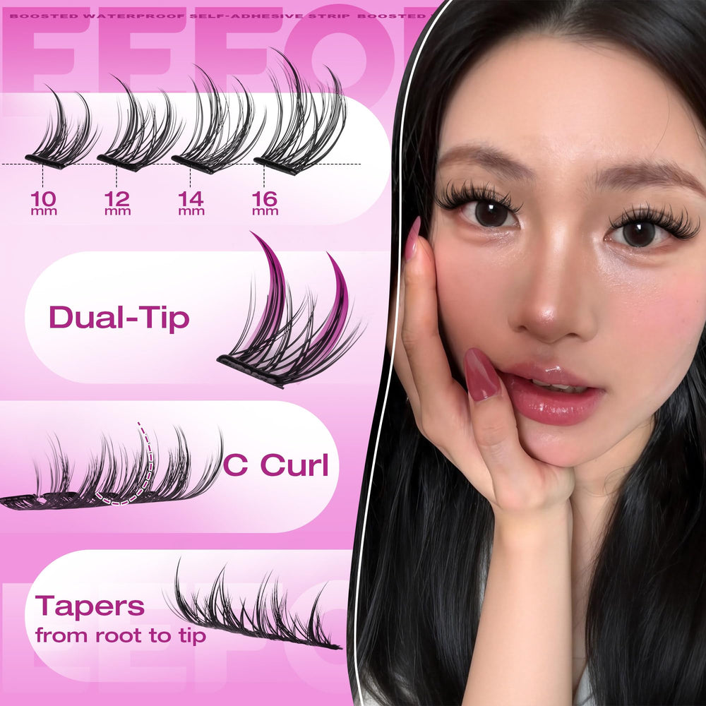 Eefofnn wispy lashes in 10-16mm for versatile day-to-night looks.