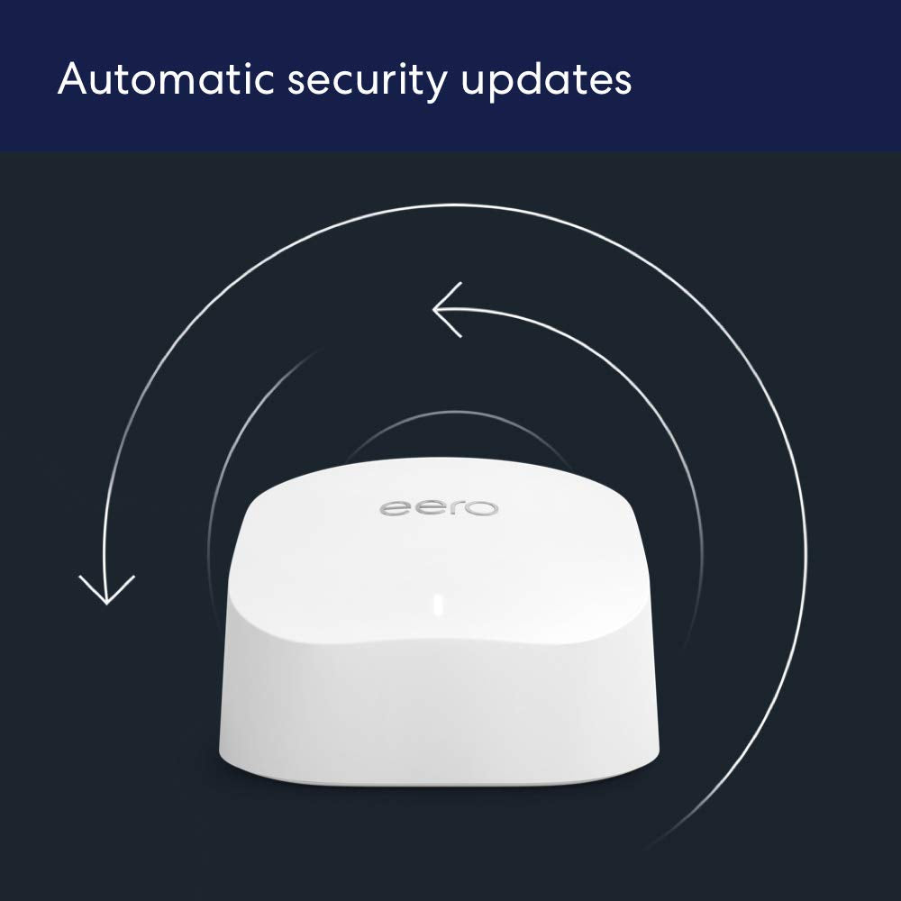 eero 6 extender in living room extending mesh Wi-Fi coverage