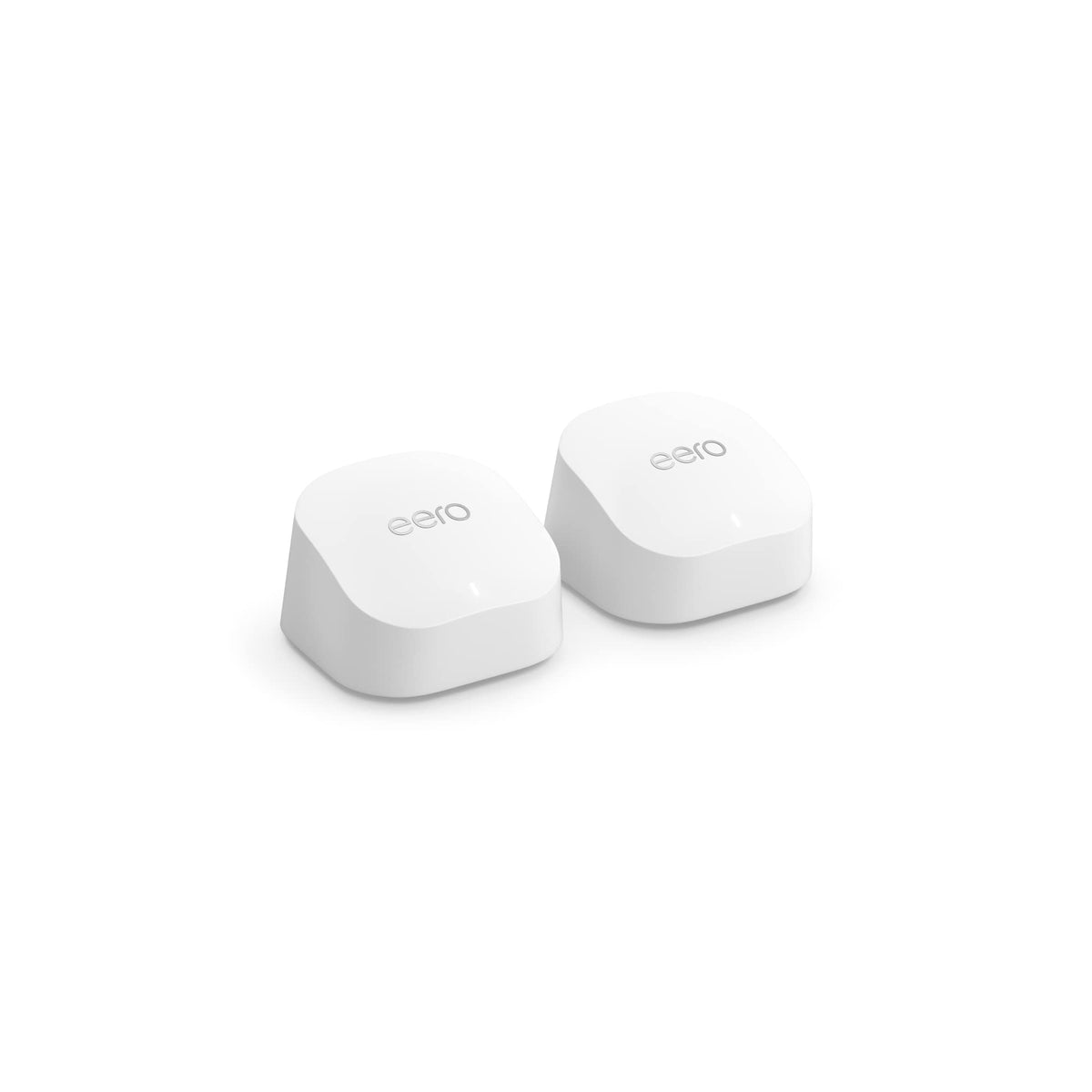 eero 6+ mesh system front view with sleek design and strong connectivity