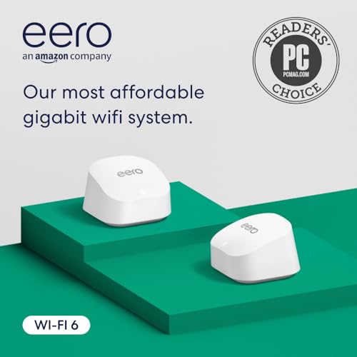 eero 6+ packaging with two devices and quick start guide