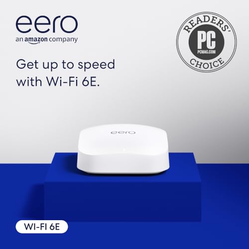 eero Pro 6E package shows compact router and accessories for setup.