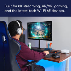 eero Pro 6E router connected via 2.5 Gb ethernet to demonstrate gigabit capable setup.