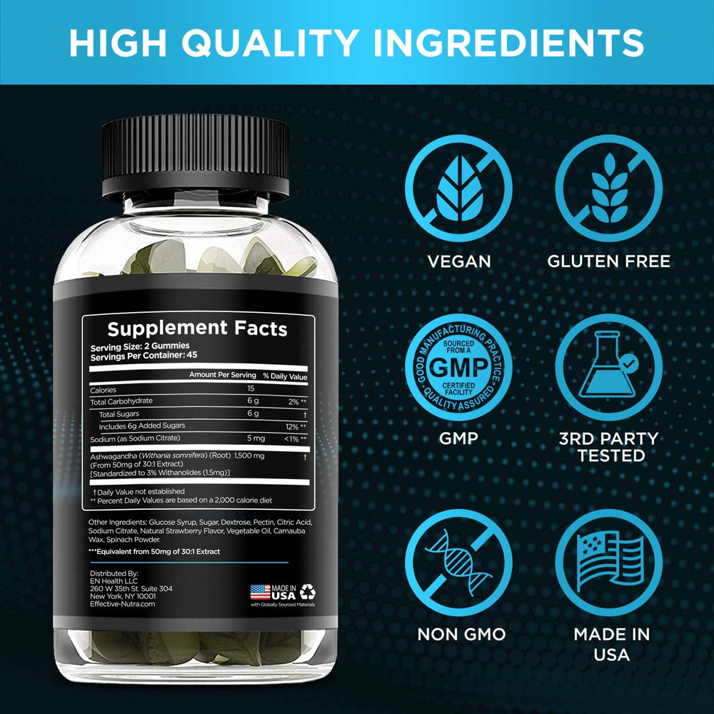 Effective Nutra Ashwagandha Gummies GMP certified seal supports trusted manufacturing.