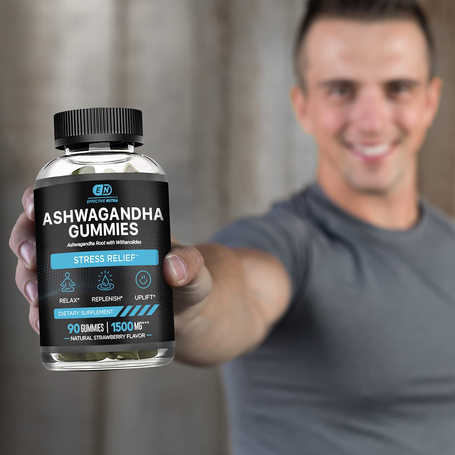 Effective Nutra Ashwagandha Gummies proudly made in USA for quality.