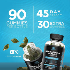 Effective Nutra Ashwagandha Gummies serving two daily for possible stress support.