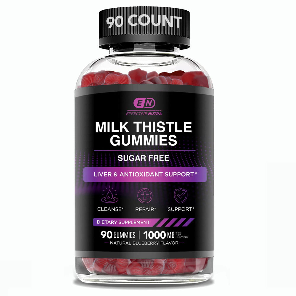 Effective Nutra Milk Thistle Gummies close-up of berry flavor and texture.