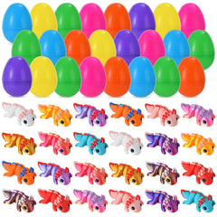 EFLSJIO 24-pack Easter eggs with axolotl figurines for festive hunts