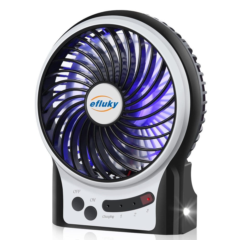 efluky 4.9-inch mini desk fan front view, compact desk cooling for workspaces