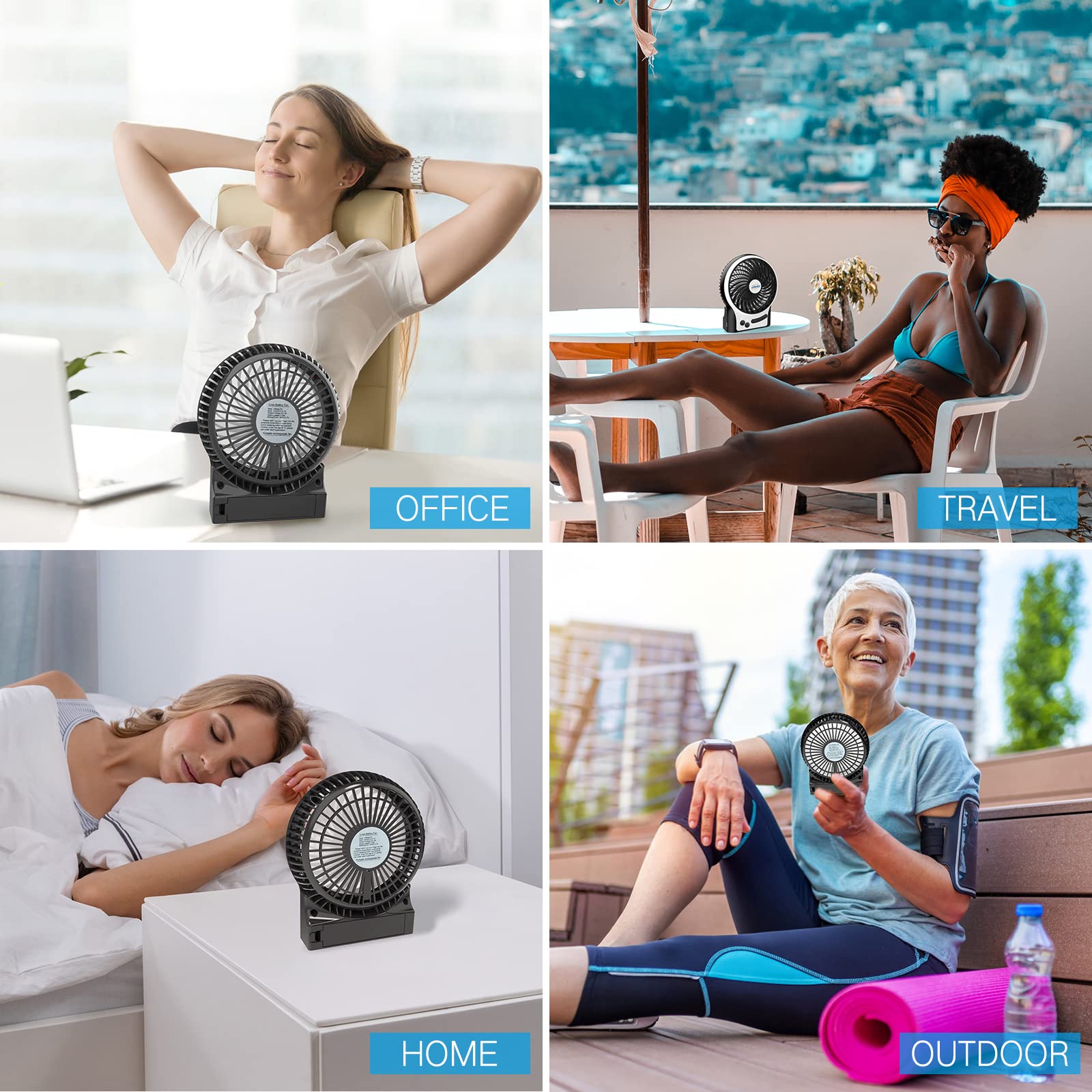 efluky compact travel-ready desk fan fits bags for outdoor days