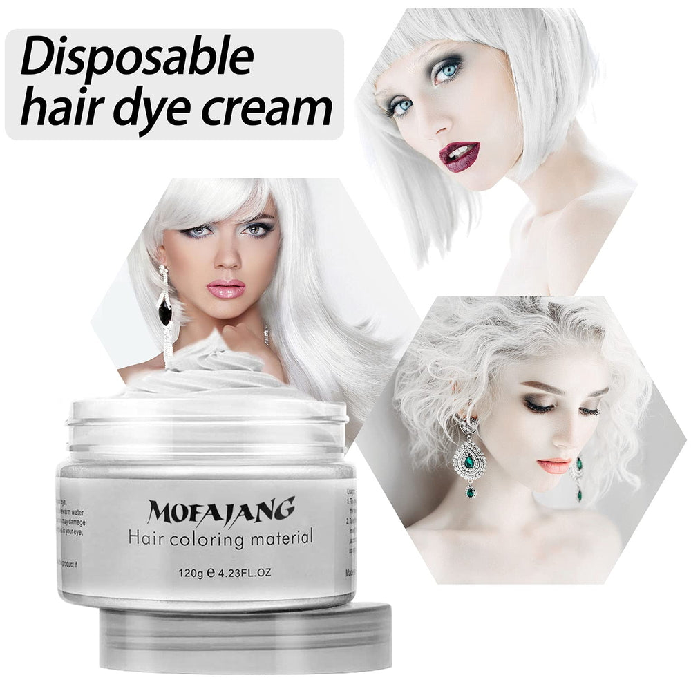 EFLY Hair Wax Color White drying process shows fast setting with a hair dryer.