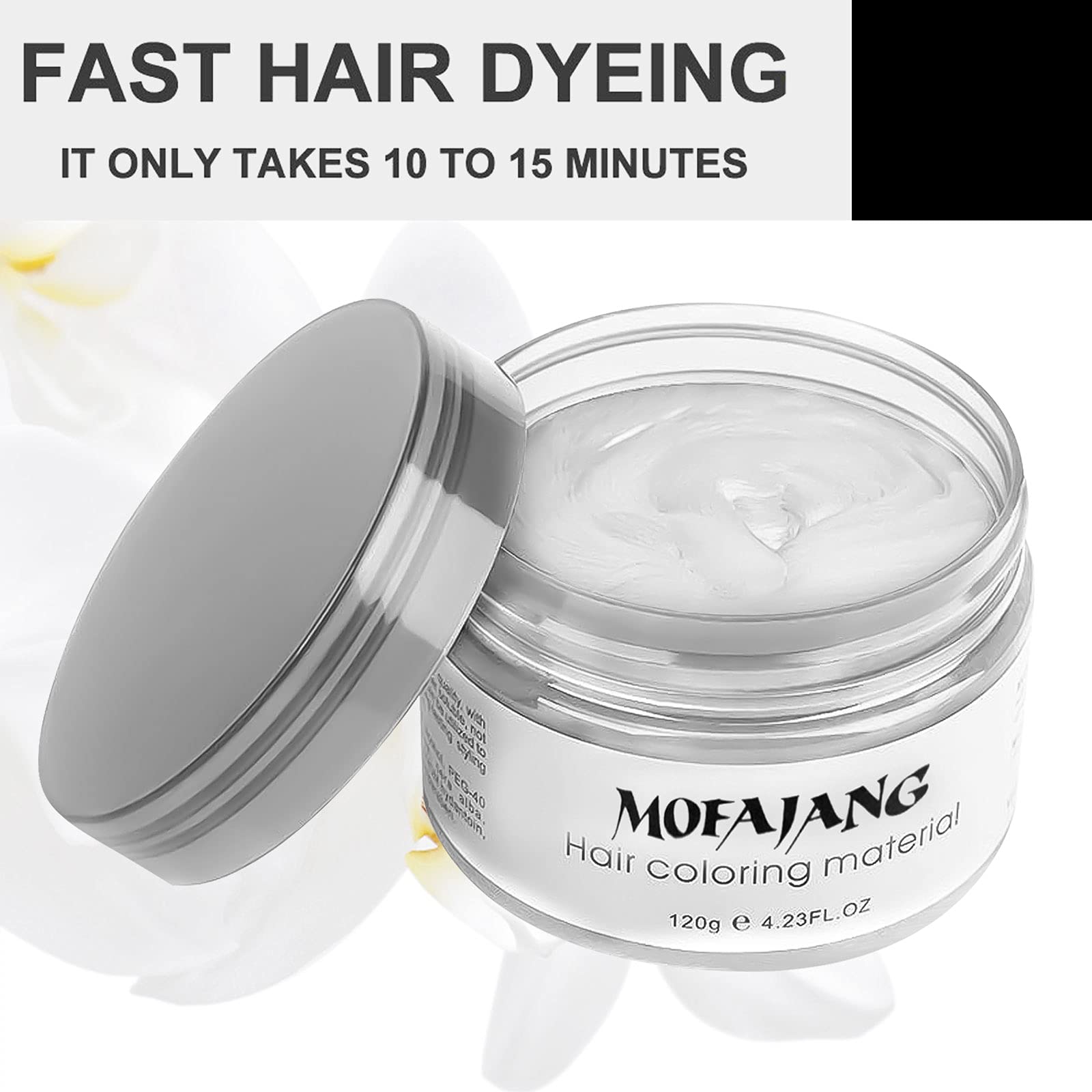 EFLY Hair Wax Color White texture close-up shows creamy, moldable consistency for sculpting.