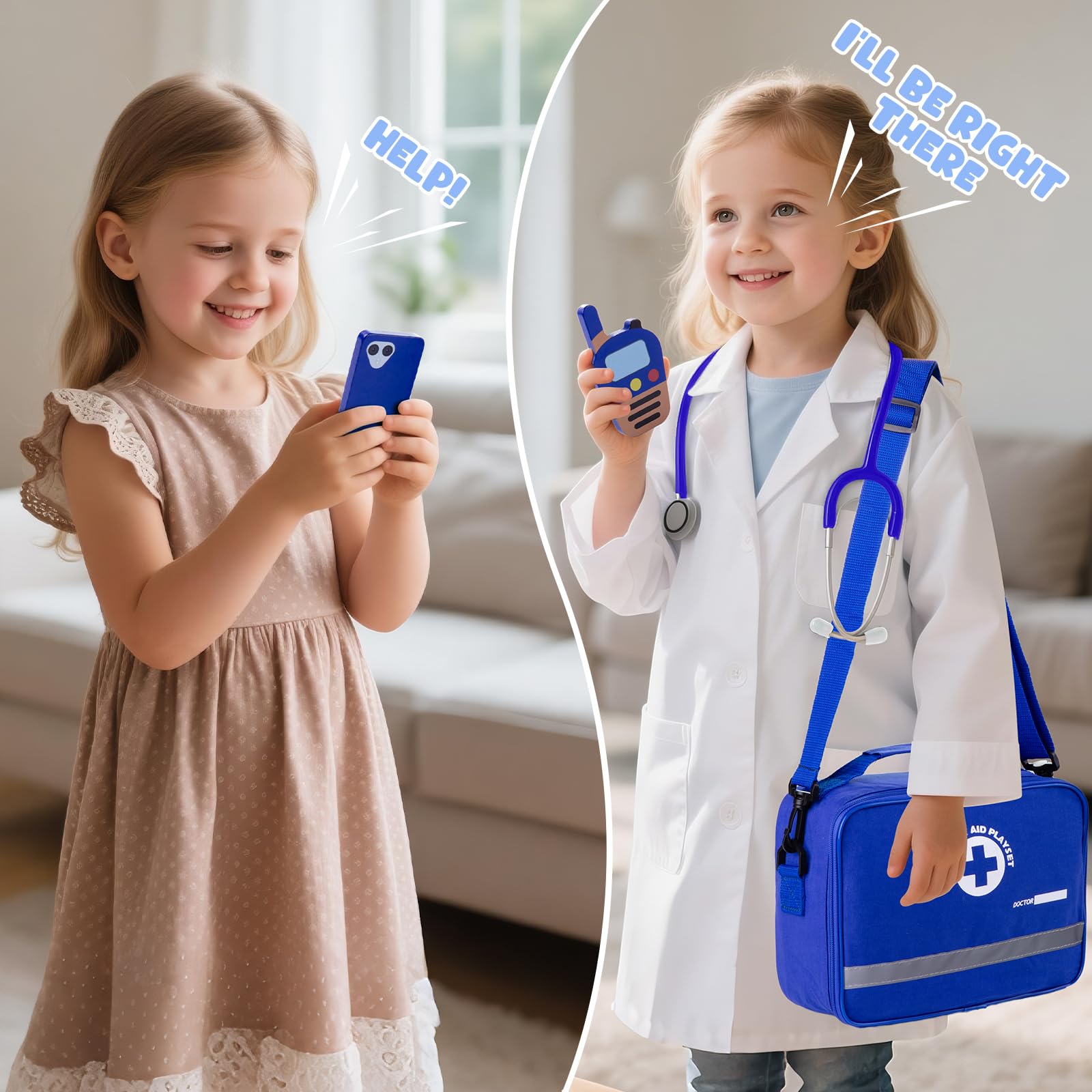 EFO SHM Doctor Kit blood pressure cuff for realistic role play and fine motor skills