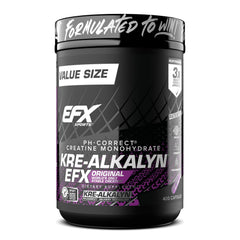 EFX Kre-Alkalyn EFX bottle front showing stable creatine for workouts