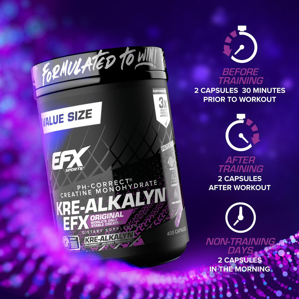 EFX Kre-Alkalyn EFX daily-use setup showing simple supplementation