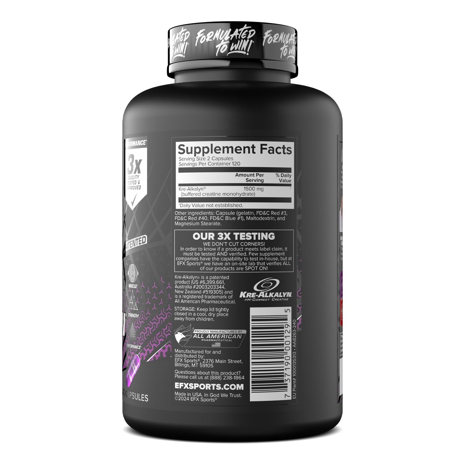 Informed Sport logo visible on Kre-Alkalyn EFX label