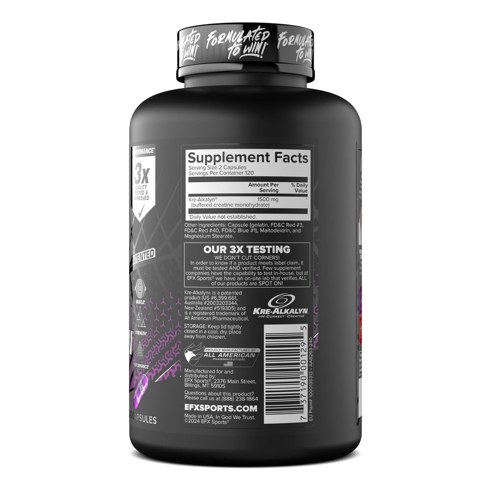 Informed Sport logo visible on Kre-Alkalyn EFX label