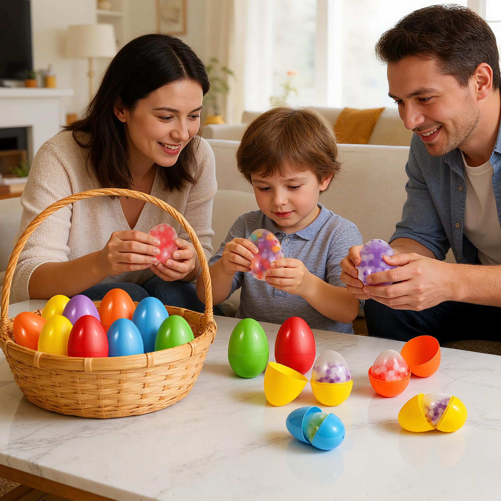 Egg shaped fidget toys suitable for classroom activity and sensory play.
